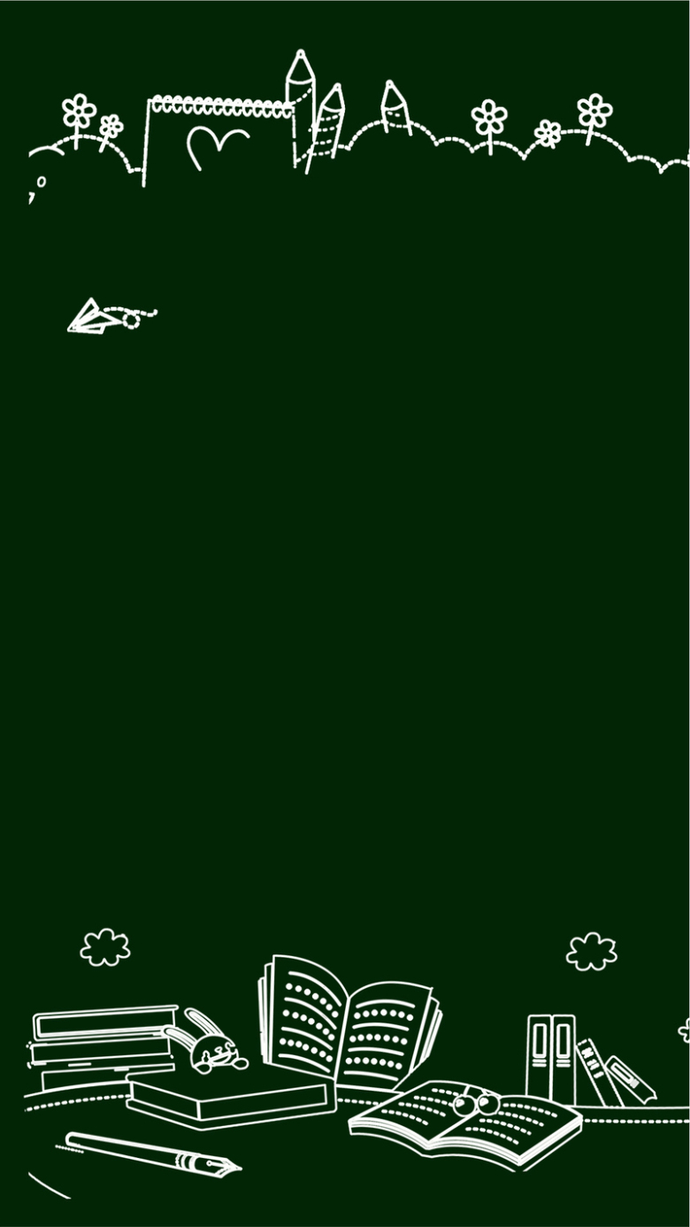 绿色手绘校园风h5背景psd分层素材