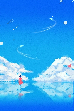 创意唯美卡通等风来