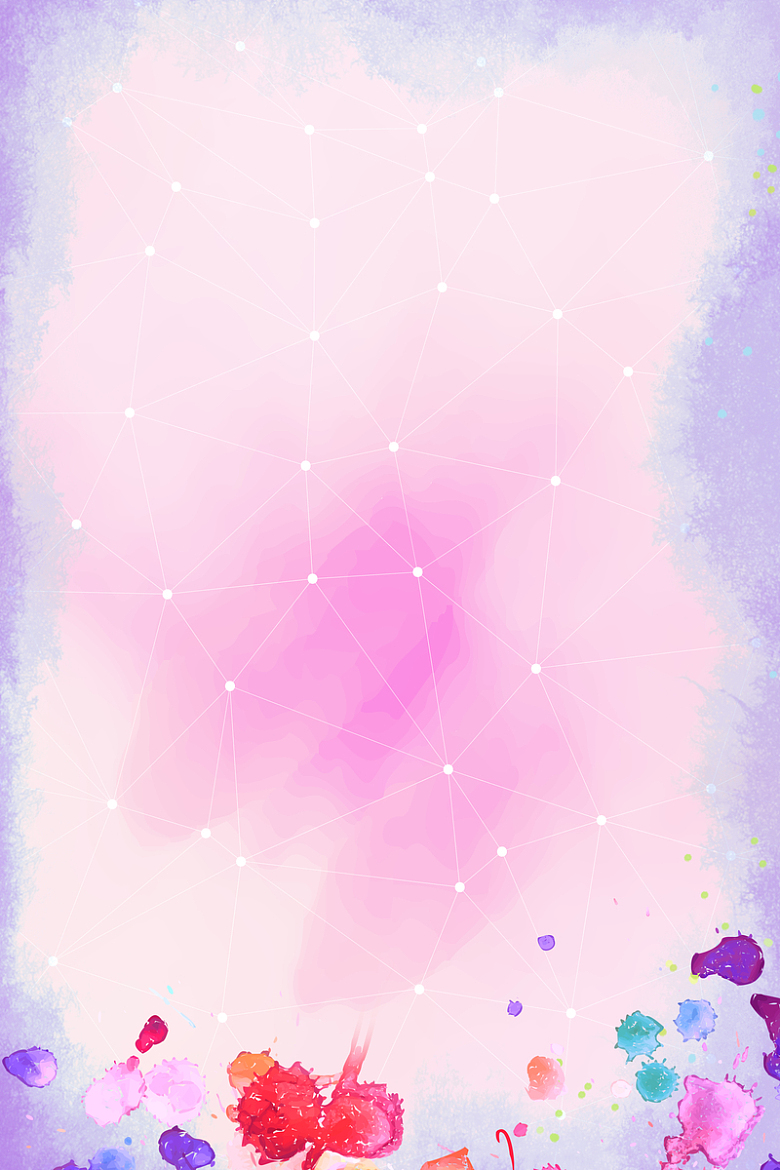 紫色渐变星星水彩风海报背景