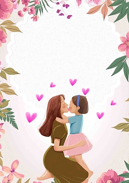 感恩母亲节卡通主题海报