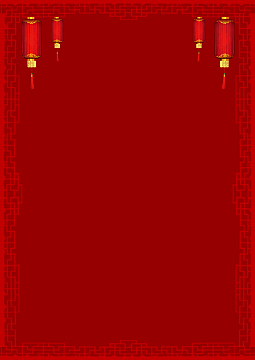 中国红喜庆大红灯笼花纹边框背景