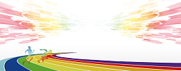 奔跑的力量卡通五彩白色banner