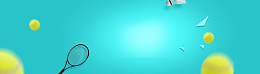 网球比赛卡通简约蓝色banner
