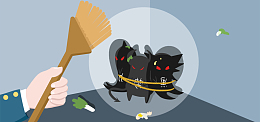 扫黑除恶特别行动手绘卡通banner