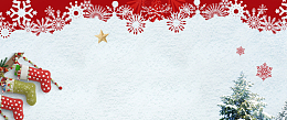 圣诞袜子简约卡通蓝色banner