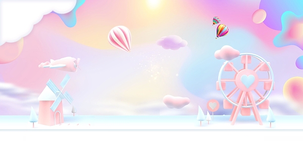 卡通儿童游乐园玩耍背景素材