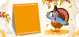 感恩节可爱卡通火鸡banner