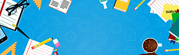 卡通文具教育banner背景