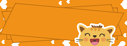 双11文艺卡通猫咪橙色banner