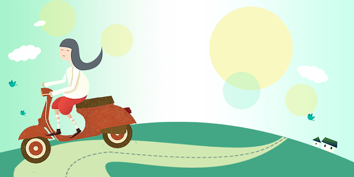 美丽的女孩子骑电动车