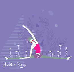 唯美瑜伽健身矢量插画系列图片