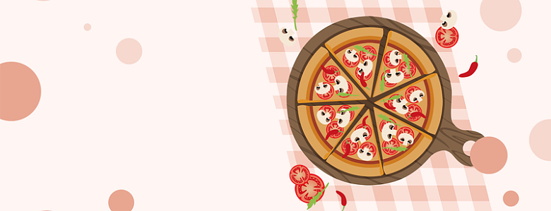 美味披萨手绘文艺黄色banner