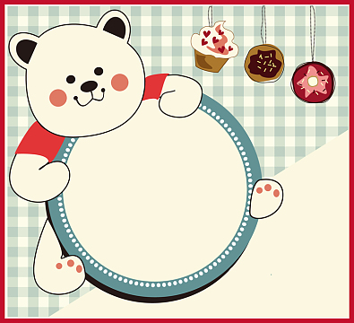 可爱卡通小熊边框背景素材