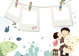 手绘父亲节插画宣传海报背景模板
