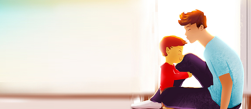 父亲节卡通童趣手绘banner