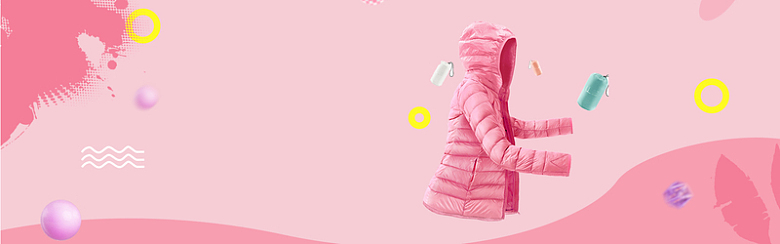 卡通儿童羽绒服粉色banner