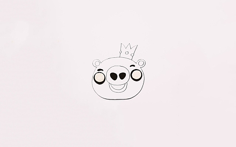 可爱手绘捣蛋猪头简约背景