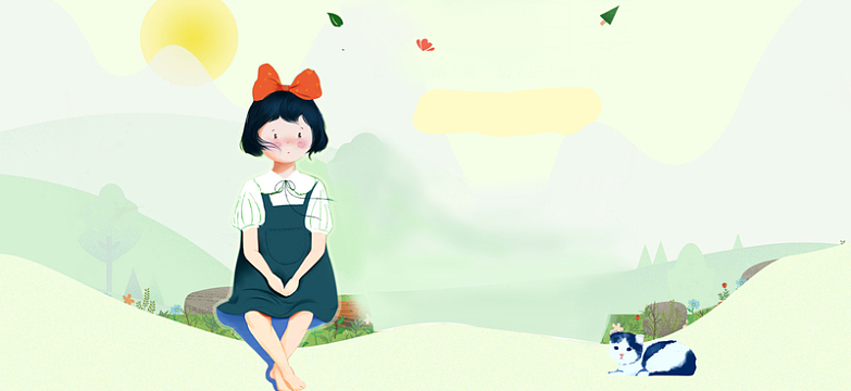 立夏文艺小清新渲染水彩绿色背景