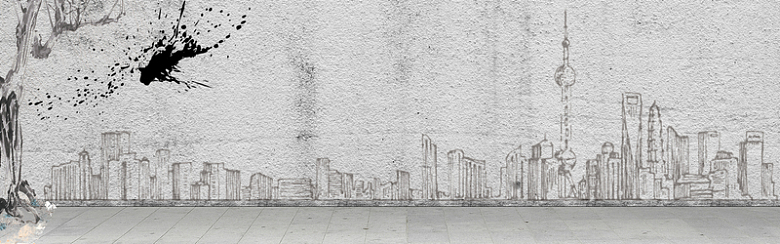手绘城市建筑艺术banner