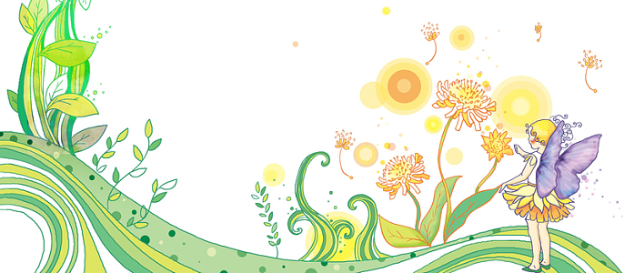 小清新花草插画背景素材_小清新花草插画背景图片下载_觅元素