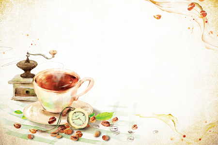 手绘复古咖啡背景