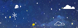 圣诞节梦幻卡通白云蓝色banner