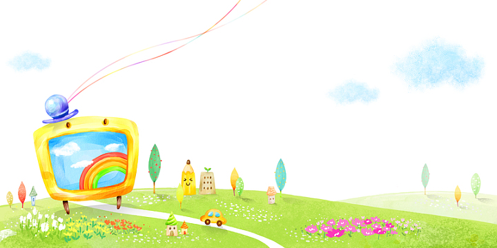 绿色手绘草地背景