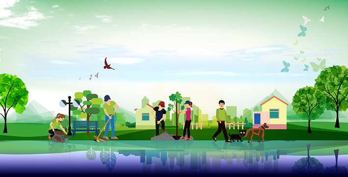 植树节海报背景素材