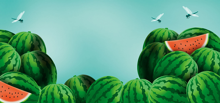夏季西瓜手绘卡通banner