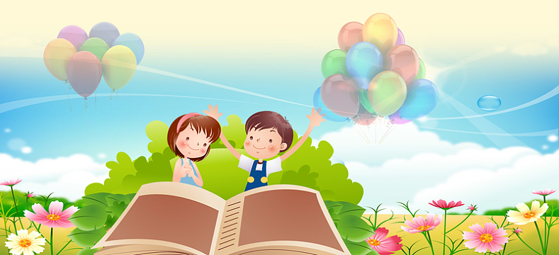 卡通儿童教育学校背景图