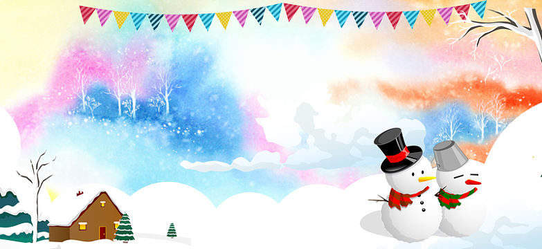 雪人童趣五彩banner