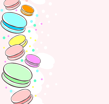 儿童风马卡龙主题海报展板贺卡手绘背景素材