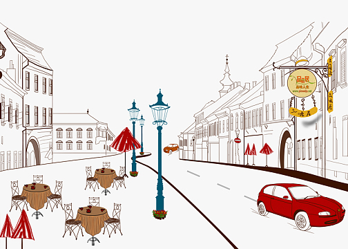 城市背景png黑色背景模糊街景几何组合封面背景jpg2017新年街景海报