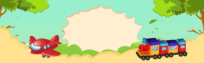 玩具总动员卡通手绘绿色banner