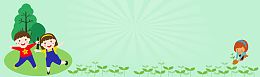 春天清新绿色植树简约banner