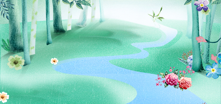 清明节绿色手绘旅游唯美banner