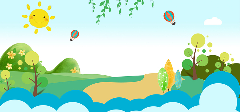 清新卡通春游记banner
