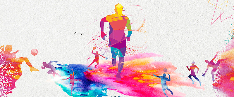 全民运动彩色手绘banner