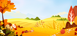 秋景郊外秋游banner背景
