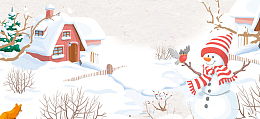 冬季新品上市卡通手绘白色淘宝banner