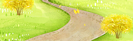 春季踏青绿色纹理banner海报背景