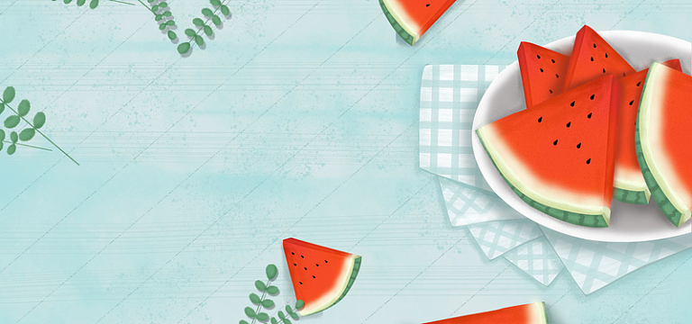 夏季西瓜卡通banner