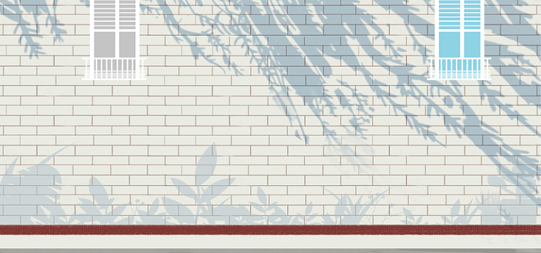 ins风简约清新马路边的墙壁banner