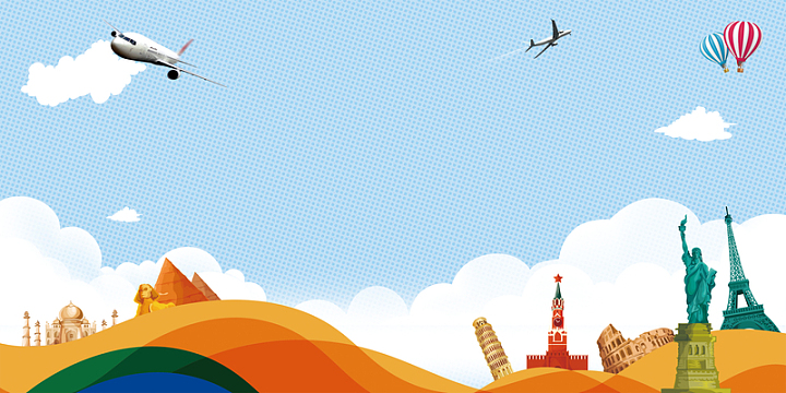 旅行卡通背景素材