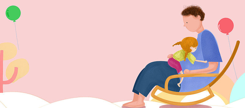父亲节卡通童趣手绘banner