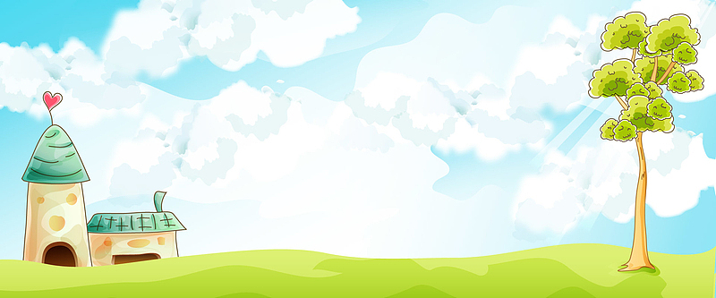 淡雅可爱手绘卡通banner