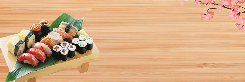 日本寿司美食小清新背景