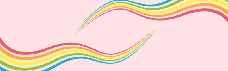彩虹条粉色背景banner