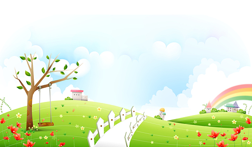 手绘绿色草地背景