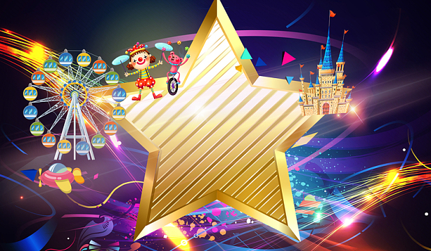 缤纷绚丽儿童节海报背景素材